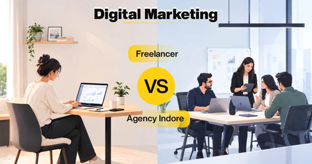 Digital marketing freelancer vs agency for businesses in Indore